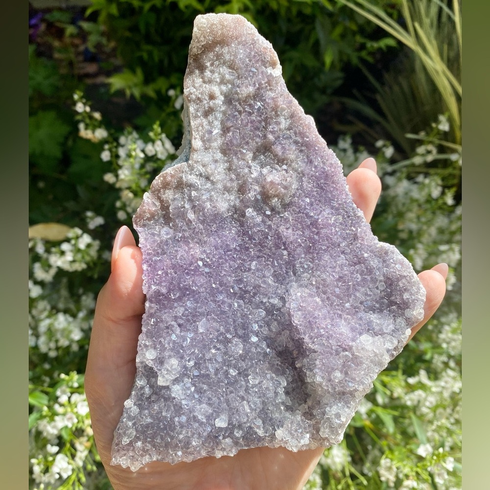 Large Amethyst Druzy Flower Slab